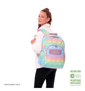 Mochila Escolar Porta Pc 14" Acuarela