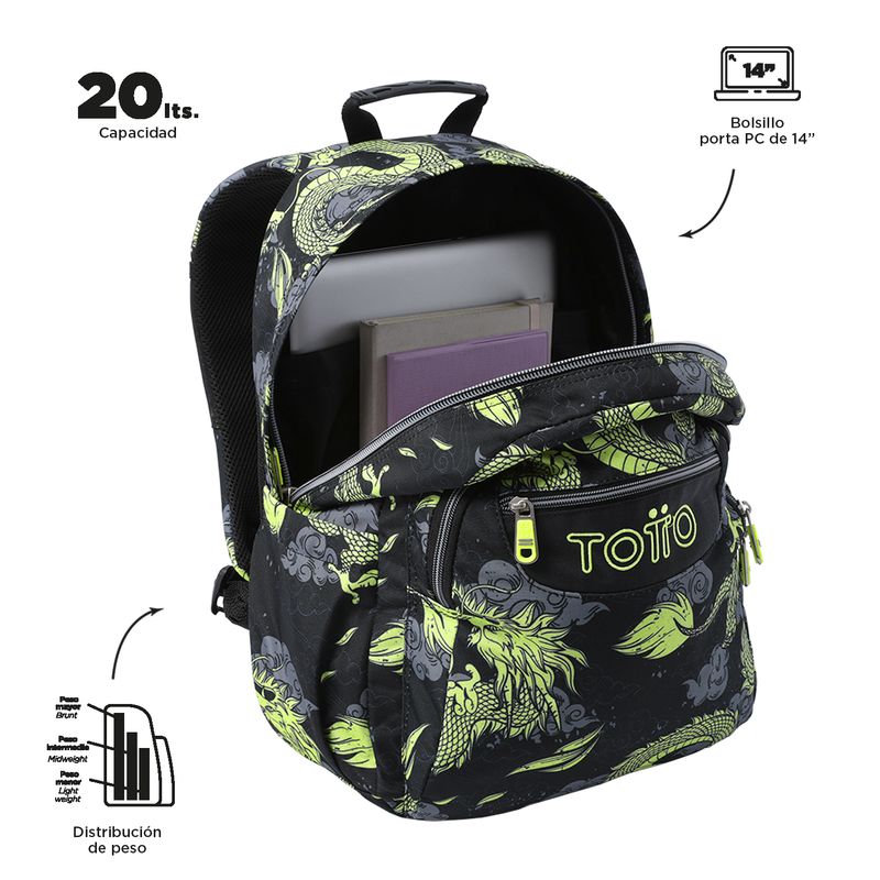 Mochila Escolar Porta Pc 14 Acuarela Totto