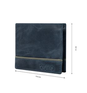 Billetera De Cuero Leder Con RFID Blocker Azul