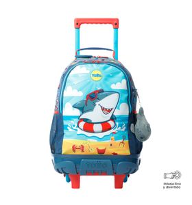 Mochila Con Ruedas Niño Rue Bomper Little Surfer M Gris