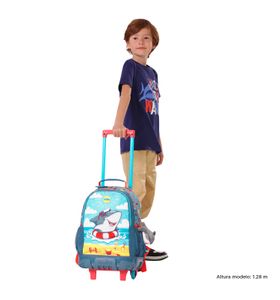 Mochila Con Ruedas Niño Rue Bomper Little Surfer M Gris