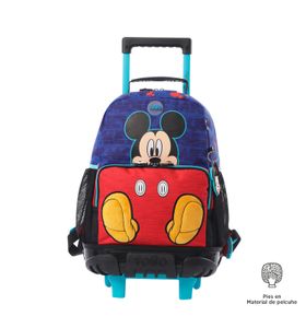 Mochila Con Ruedas Niño Mickey M Azul