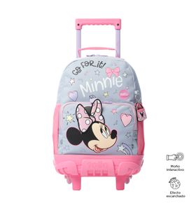 Mochila Con Ruedas Niña Minnie M Gris