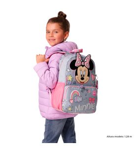 Mochila Para Niña Minnie M Gris