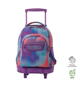 Mochila Con Ruedas Niña Porta Pc 15.4" Bomper Renglon Glitter