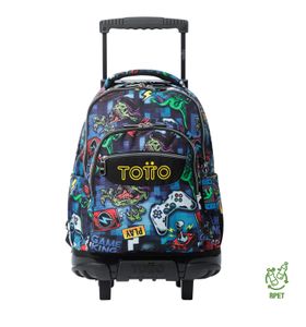 Mochila Con Ruedas Niño Porta Pc 15.4" Bomper Renglon Azul