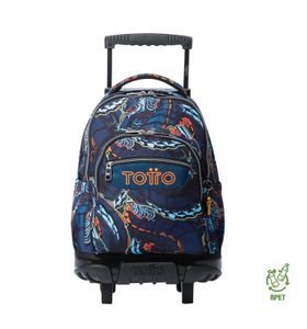 Mochila Con Ruedas Niño Porta Pc 15.4" Bomper Renglon Azul