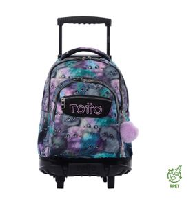 Mochila Con Ruedas Niña Porta Pc 15.4" Bomper Renglon Gris