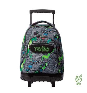 Mochila Con Ruedas Niño Porta Pc 15.4" Bomper Renglon Gris