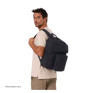Mochila Universitaria 2 En 1 Porta Pc 16" Duality Negro Unisex