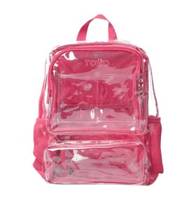 Mochila Transparente Porta Pc 14" Temus Rojo