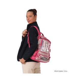 Mochila Transparente Porta Pc 14" Temus Rojo