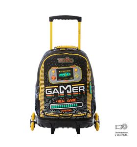 Mochila Con Ruedas Niño 3 Rue Bomper Best Game L Negro