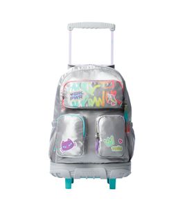 Mochila Con Ruedas Niña Girl Power L Gris