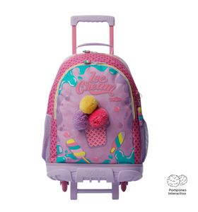 Mochila Con Ruedas Niña Rue Bomper Ice Pop L Rosado