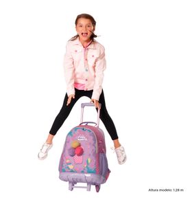 Mochila Con Ruedas Niña Rue Bomper Ice Pop L Rosado
