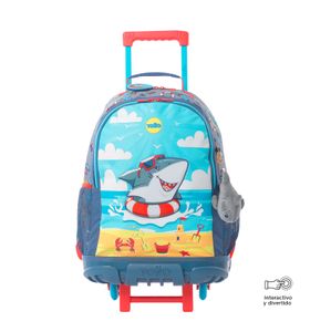 Mochila Con Ruedas Niño Little Surfer L Gris