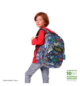 Mochila Juvenil Porta Pc 14" Acuarela Azul