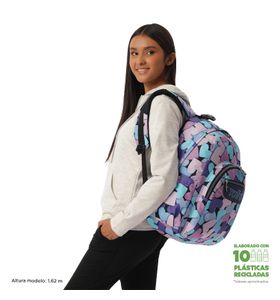 Mochila Juvenil Porta Pc 14" Acuarela Azul