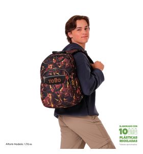 Mochila Juvenil Porta Pc 14" Acuarela Gris