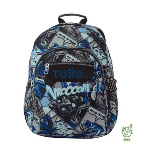 Mochila Juvenil Porta Pc 14" Acuarela Gris