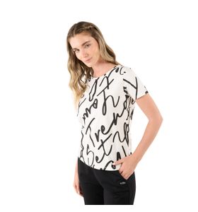 Camiseta Para Mujer Printo Negra