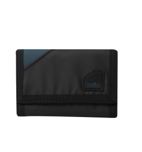 Billetera Contrast Bak Con Rfid Blocker Negra/azul