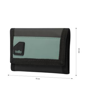 Billetera Contrast Chain Con Rfid Blocker Negra/verde