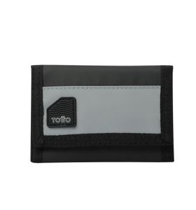 Billetera Contrast Chain Con Rfid Blocker Negra