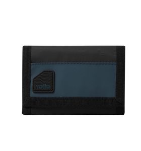 Billetera Contrast Chain Con Rfid Blocker Negra/azul