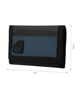 Billetera Contrast Chain Con Rfid Blocker Negra/azul