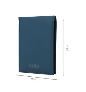 Billetera Dual Pequeña Con Rfid Blocker Azul