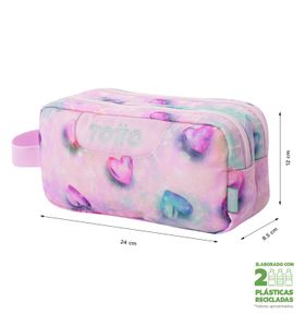 Estuche Multiuso Escuadra Glitter Rosado