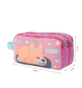 Estuche Escolar Para Niña Doggy Love Rosado