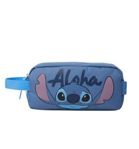 Estuche Escolar Para Niña Stitch Azul