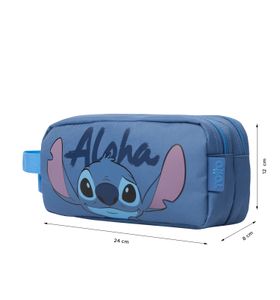 Estuche Escolar Para Niña Stitch Azul