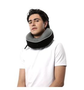 Almohada De Viaje Memory Foam Plane Negra