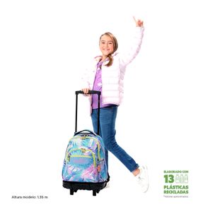 Mochila con Ruedas para Niña para laptop 15.4" Bomper Renglon Azul