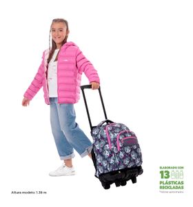 Mochila con ruedas para Niña para laptop 15.4" Renglon Gris