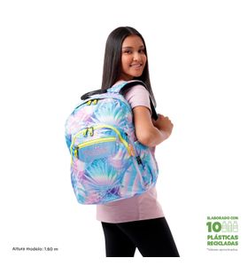 Mochila escolar para laptop 14" Acuarela Azul