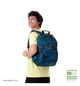 Mochila escolar para laptop 14" Acuarela Azul