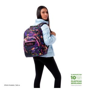Mochila escolar para laptop 14" Acuarela Morado