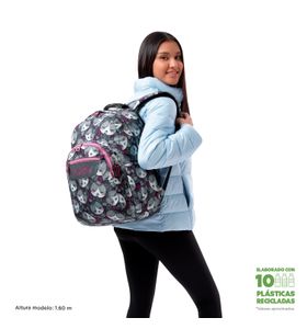 Mochila escolar para laptop 14" Acuarela Gris