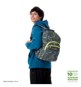 Mochila escolar para laptop 14" Acuarela Gris