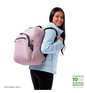 Mochila escolar para laptop 14" Acuarela Rosado