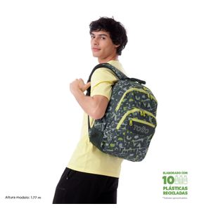 Mochila escolar para laptop 14" Rayol Gris