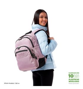 Mochila escolar para laptop 14" Rayol Rosado