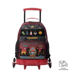 Mochila con 3 ruedas Niño 3 Digibot Grande Rojo