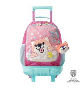 Mochila con ruedas Niña Doggy Love Mediano Rosado
