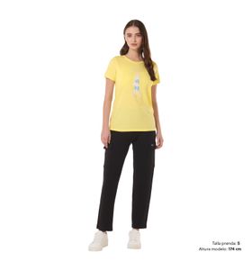 Camiseta Estampada para Mujer Thinky Amarilla